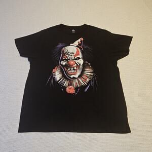 Celebrate Halloween Scary Clown Face T-Shirt Black XL